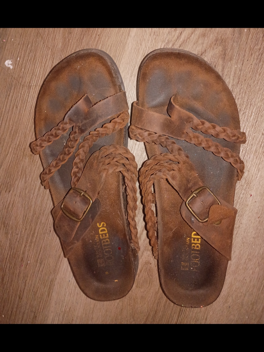Brown Braided Suede Buckle Slide Sandals
